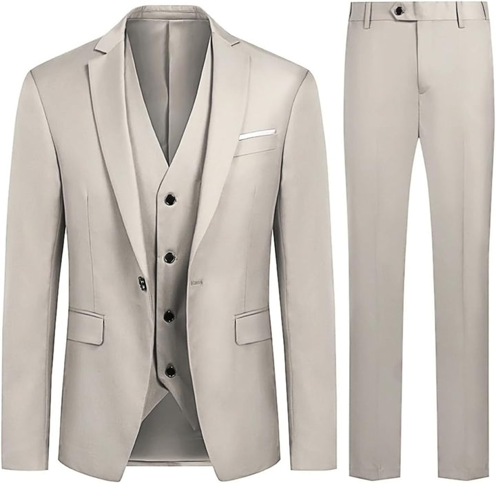 Allthemen Anzug Herren Slim Fit 3 Teilig Anzüge Modern Herrenanzug 3-Teilig Sakko Hose Weste für Bus