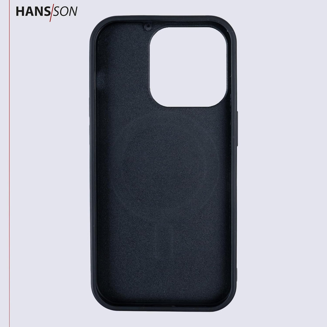 HANS/SON Echtlederhülle in Petrol | iPhone 14 Pro Ledercase | Schutz vor Stürzen und Stössen | Magsa
