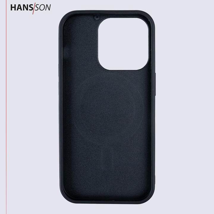 HANS/SON Hülle aus Echtleder | iPhone 14 Pro Max | Braunes Ledercase | 6,7 Zoll | Schmal | Stossfest