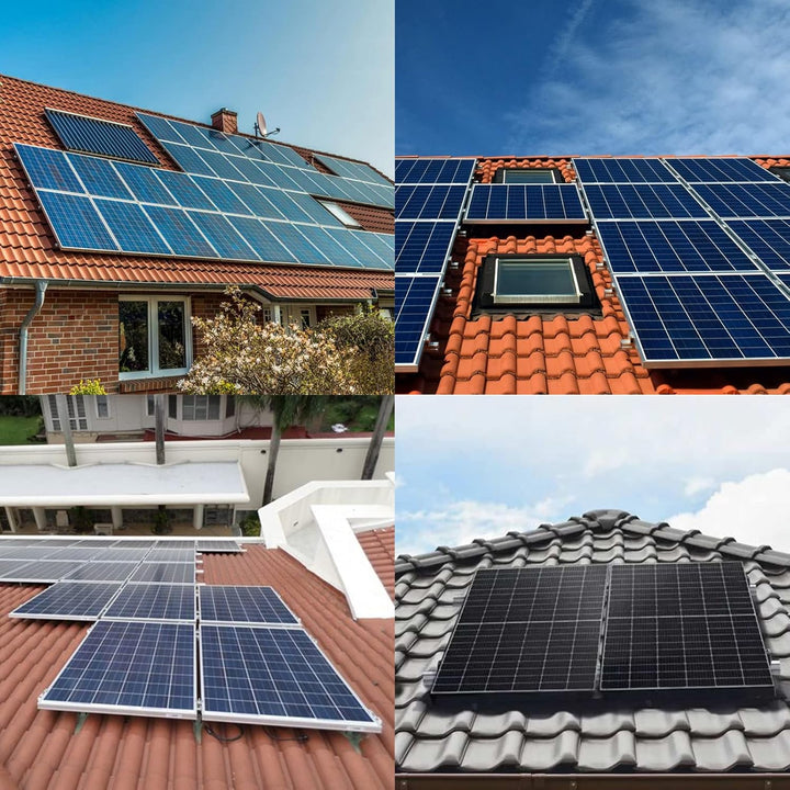 TEOV PV Montageset Ziegeldach Glasziegeldach, Befestigung Solarmodul Halterung mit 30cm Montageschie