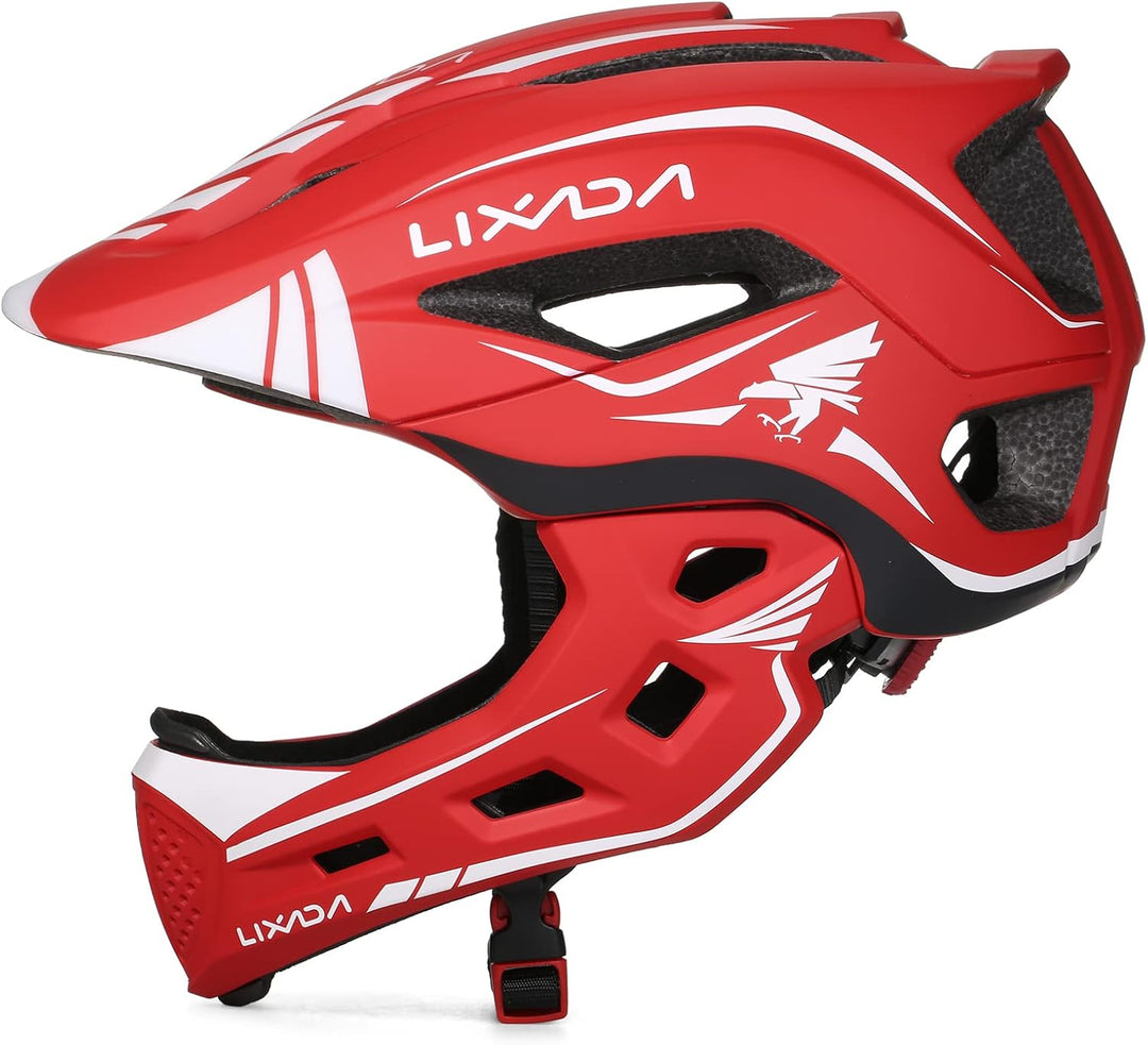 Lixada Fahrradhelm Kinder Helm Fullface Abnehmbar Unisex 52-58cm Children's Helmet 2-In-1 Integrated