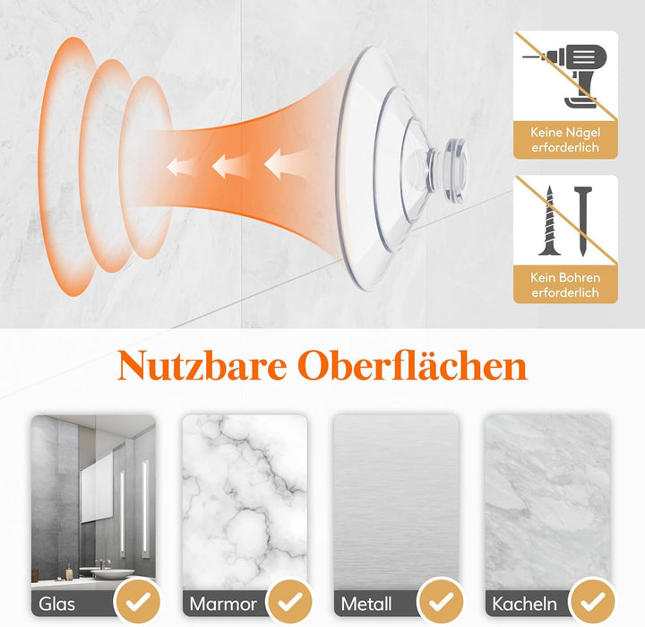 Lifewit Fenster Pflanzenregale, 3 Stück, 38cm, Transparent Regal Saugnapf, Fensterwand Pflanzenständ