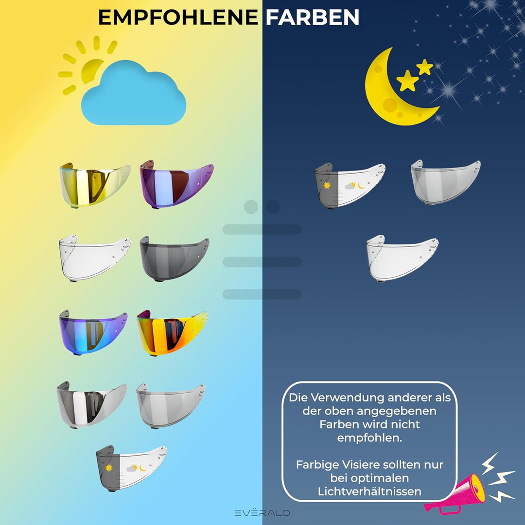 Everalo Kompatibel mit Shoei Nxr 2 Visier - Z8 - X15 - xSPR Pro - Cwr f2 - Helmvisier Pinlock Ready