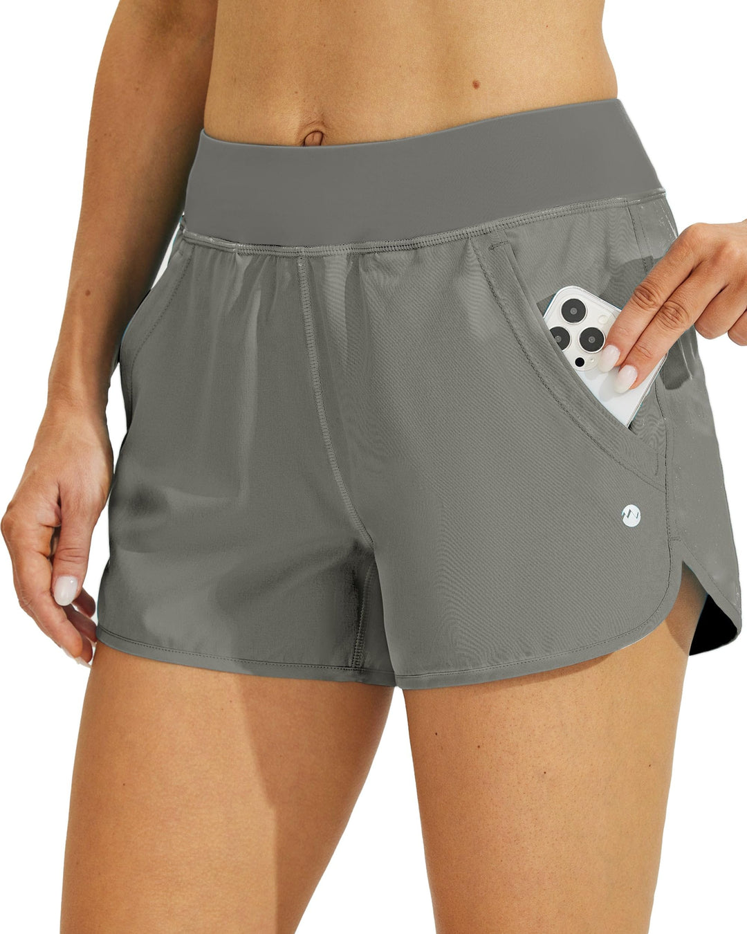 WILLIT Damen 3" Badeshorts Badehose mit Kurzliner Schnelltrockner XS Grau, XS Grau