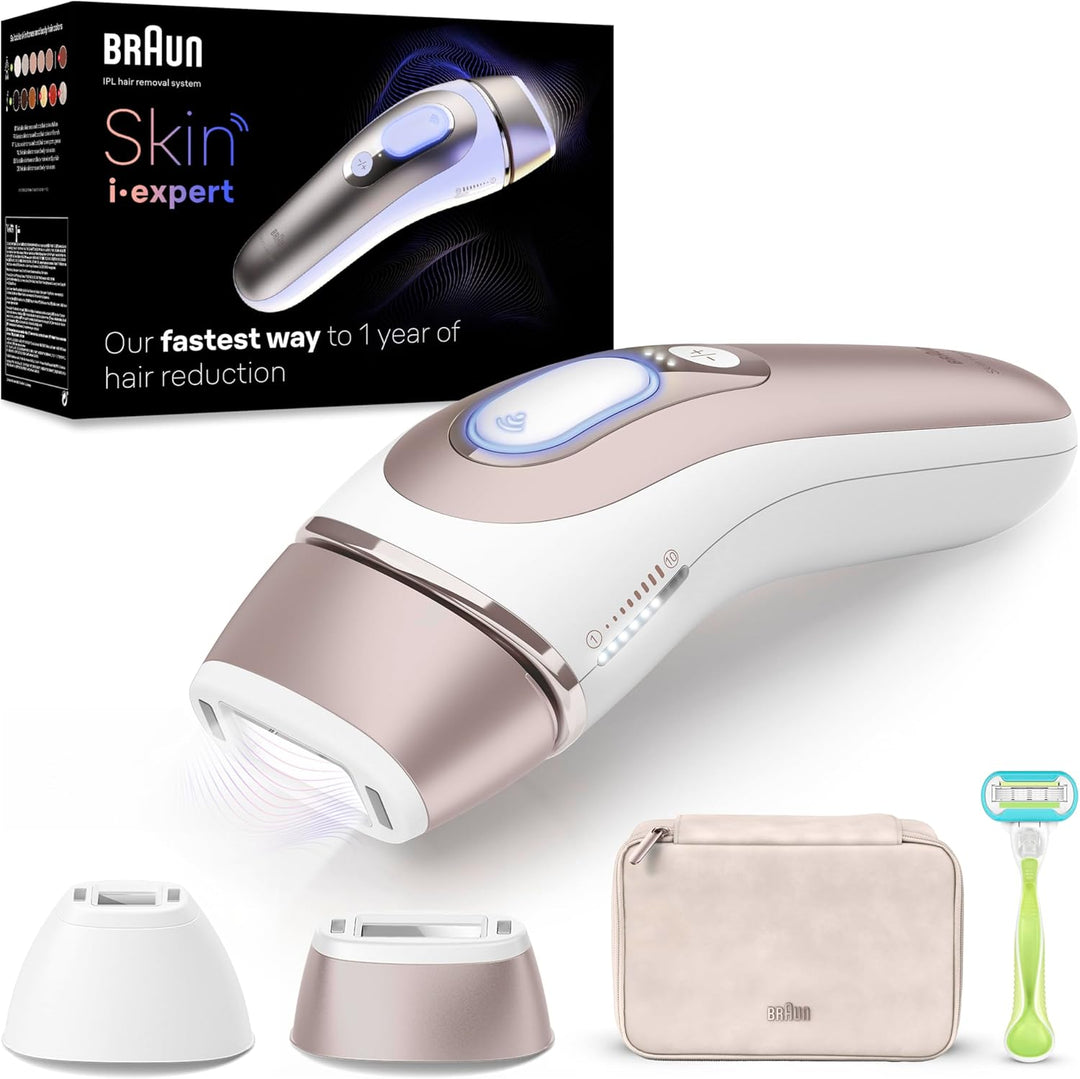 Braun Smart IPL Skin i·expert, Haarentfernung für zu Hause, Gratis App, Aufbewahrungstasche, Venus R