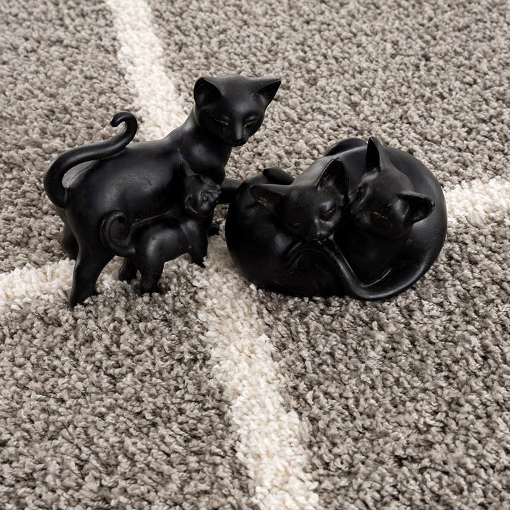 SANAT Madrid Shaggy Teppich Rund - Hochflor Teppiche für Wohnzimmer, Schlafzimmer, Küche - Grau, Grö