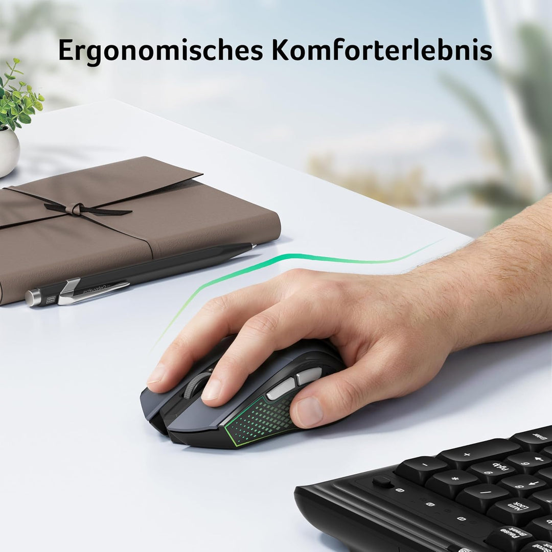 Acer Maus Kabellos 4000 DPI, Wireless Mouse 2,4Ghz mit 5 Einstellbare DPI, Batteriebetriebene Funkma