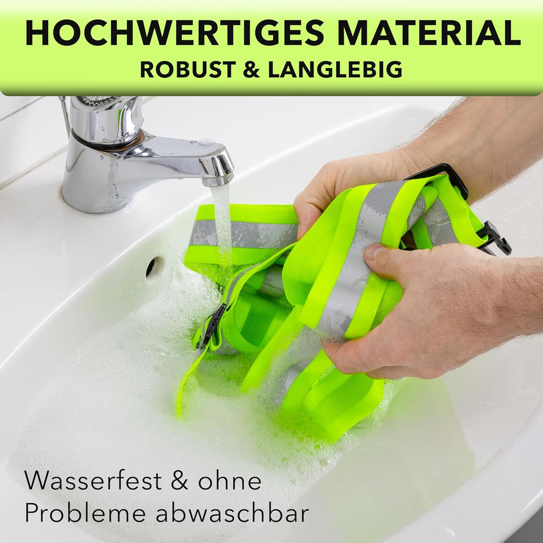 AVANA Reflektorweste Reflektierende Sicherheitsweste Einstellbar Warnweste Leicht Hohe Sichtbarkeit