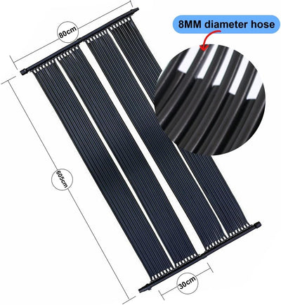 Melko Poolheizung Solarheizung Solarkollektor Solarpanel Wärmeplane für Pool Schwimmbecken, schwarz,
