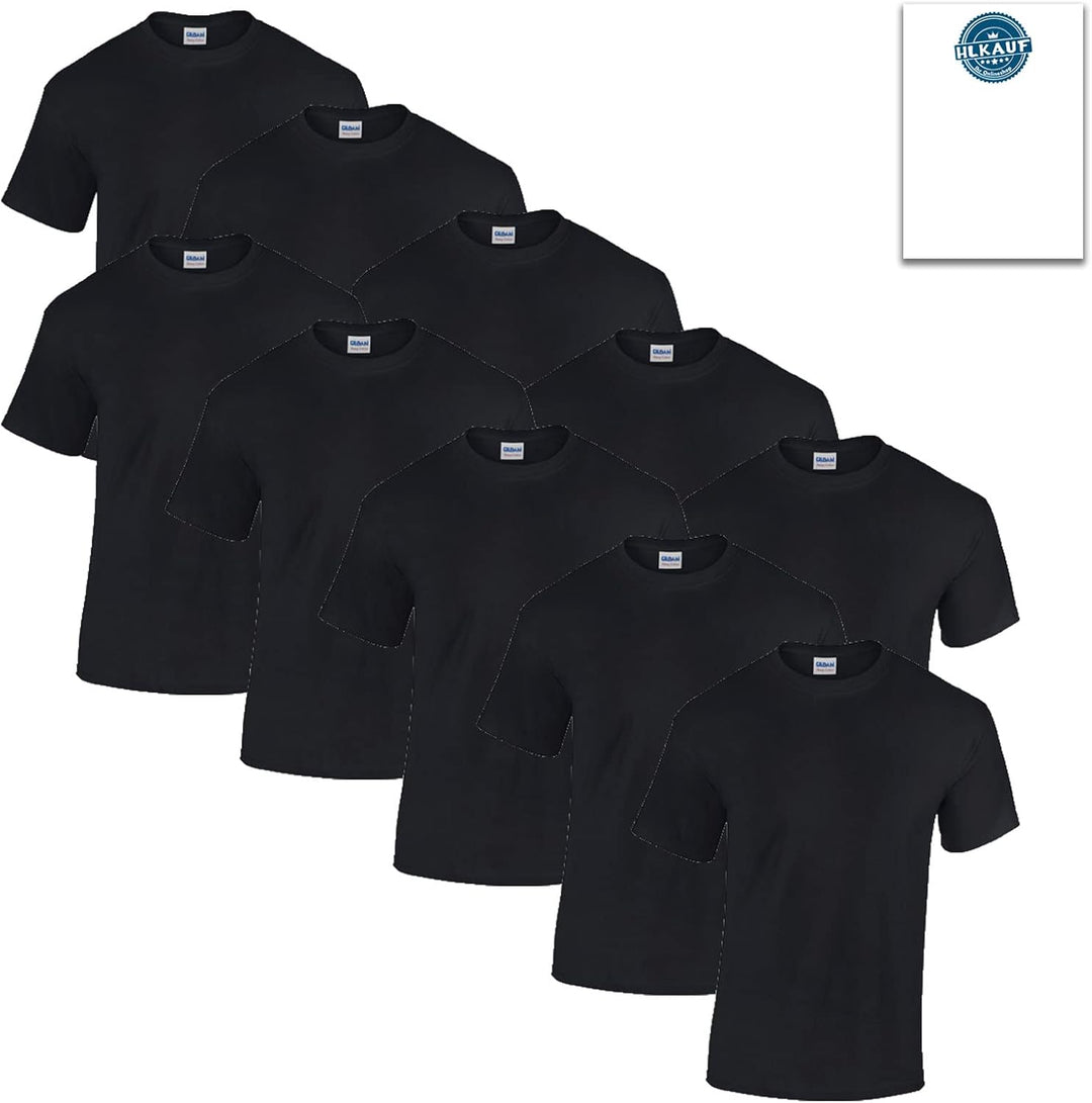 Gildan Unisex T-shirt aus Schwerer Baumwolle Mehrfarbig ,Stil G5000 T-Shirt M 10x Schwarz + 1 Hl-kau
