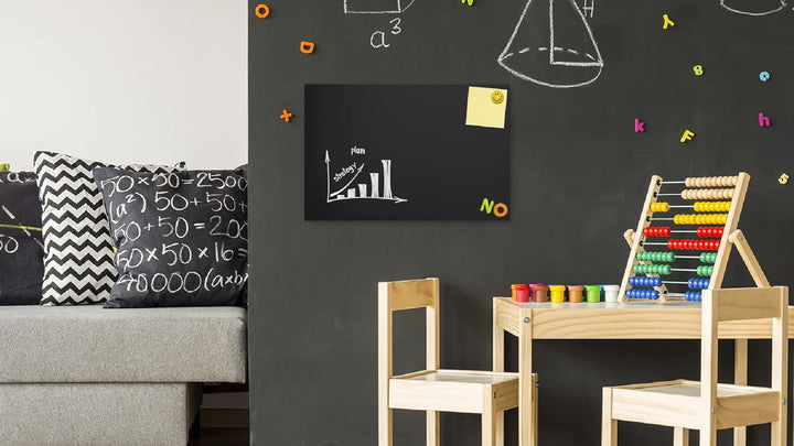 ALLboards Metallische Magnettafel KREIDETAFEL SCHWARZ 90x60cm MetalBoards Memoboard für jede Art von