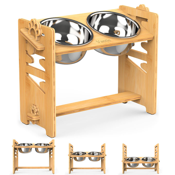 Vantic Hundenapf erhöht mit Ständer, Hundebar höhenverstellbar Futternapf für grosse und extra gross