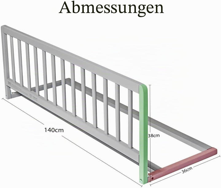 Safetots Extra Breiter Holzbettschutz, Weiss, 38cm hoch x 140cm breit, Bettgitter, Sicheres Kinderbe