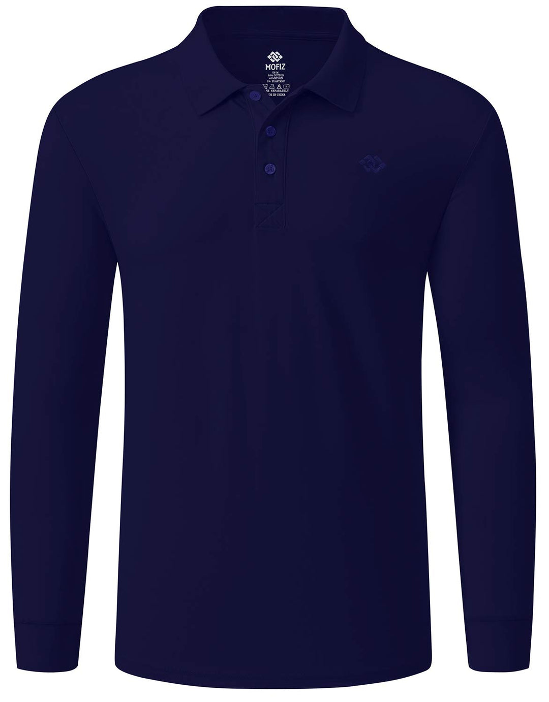 MoFiz Herren Poloshirt Langarm Baumwolle Polohemd Freizeit Polo Golf Wintershirts mit Kragen S Marin