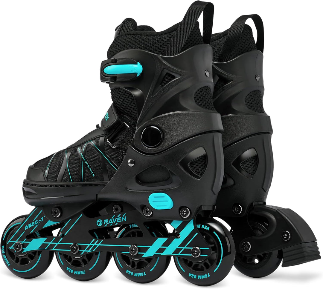 RAVEN Expert Inline Skates Inliner für Kinder und Erwachsene verstellbar 37-40 (23,5-26cm) Mint, 37-