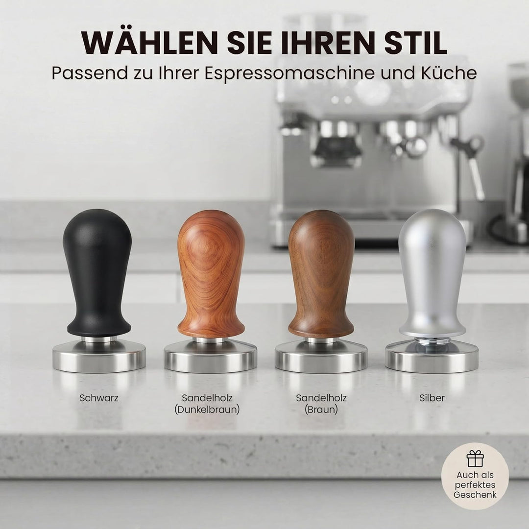scarlet espresso | Tamper »Perfetto« für Barista; auf 35 lbs Anpressdruck kalibiriert; mit Alu- oder