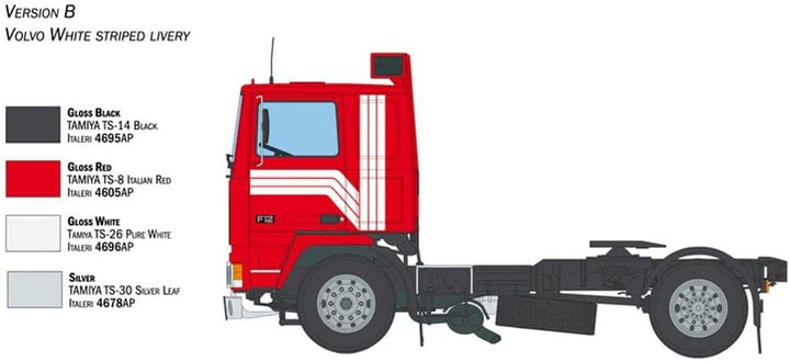 Italeri 3957 3957S-1:24 Volvo F-12 Intercooler Low Roof-Modellbau, Bausatz, Standmodellbau, Basteln,