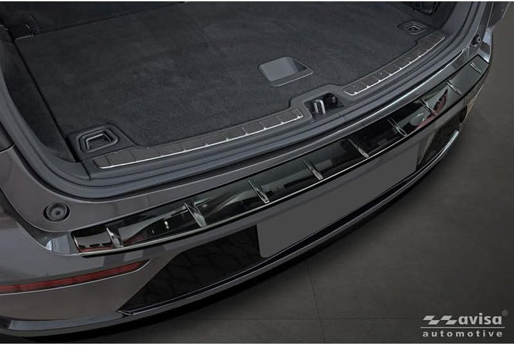 Avisa Spiegelschwarz Edelstahl Heckstossstangenschutz kompatibel mit Volvo EX90 2022- 'Ribs'