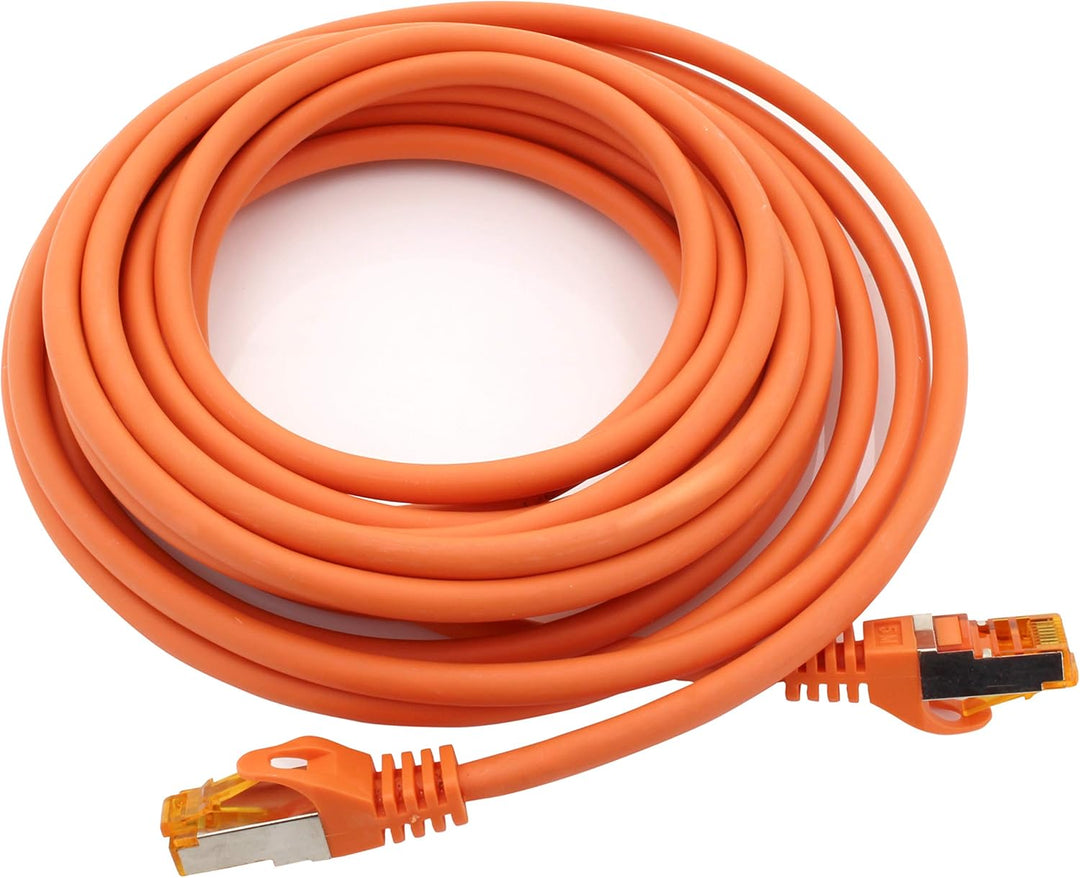 1aTTack.de 5m - Cat.7 Netzwerkkabel Orange - 10 Stück Gigabit Ethernet LAN Kabel 10000 Mbit s Patchk