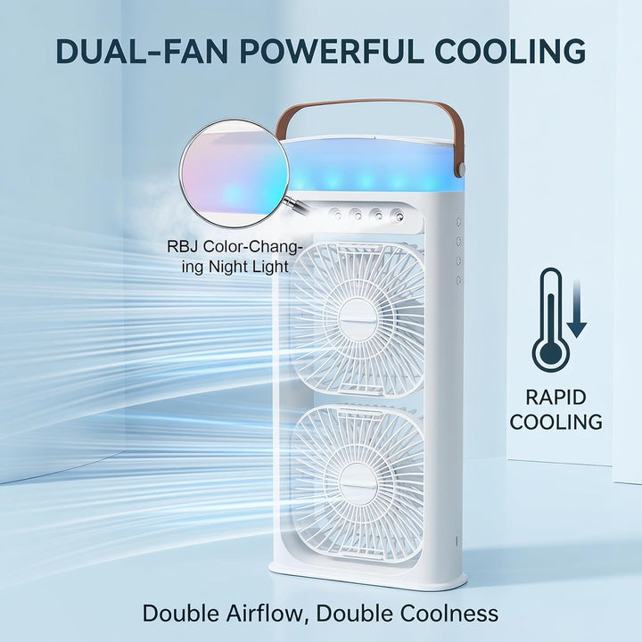 Klimaanlage Ventilator, 4 in 1 Tragbare Klimaanlage Luftkühler Ventilator mit Wassernebel Spray, 3 G
