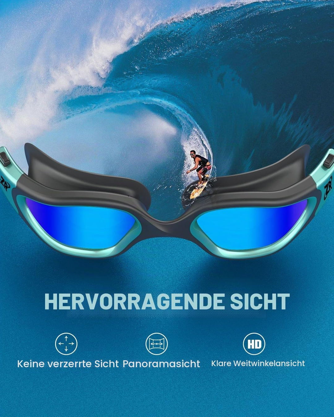 ZIONOR G1 - Polarisierte Schwimmbrille für Unisex und Erwachsene und Damen, beschlagfrei, 100% UV-Sc
