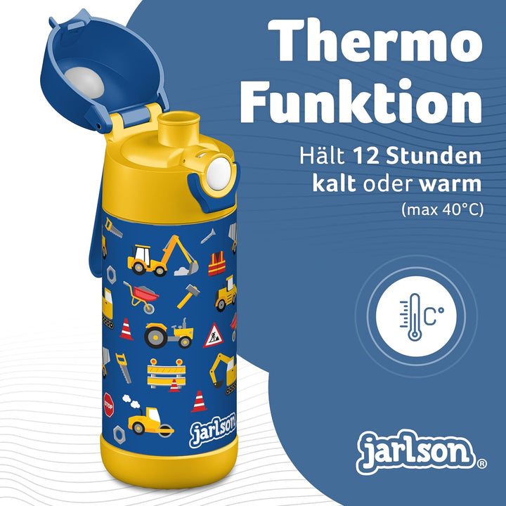 JARLSON® Trinkflasche Kinder Edelstahl MALI [THERMOSFLASCHE] - Kindertrinkflasche Auslaufsicher - Th