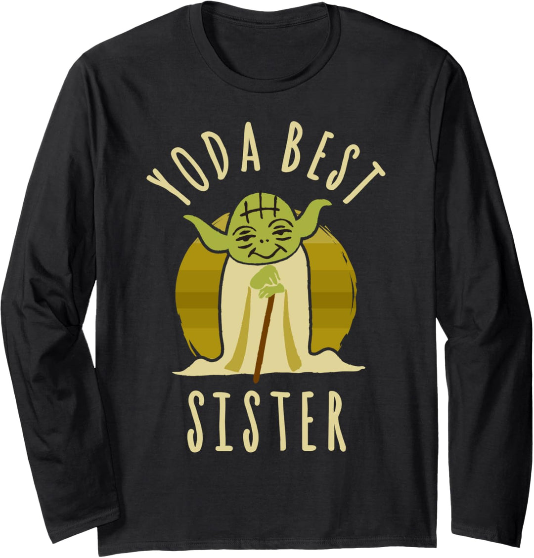 Star Wars Yoda Best Sister Cartoon Yoda Langarmshirt