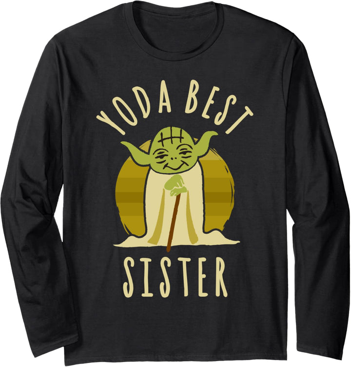 Star Wars Yoda Best Sister Cartoon Yoda Langarmshirt