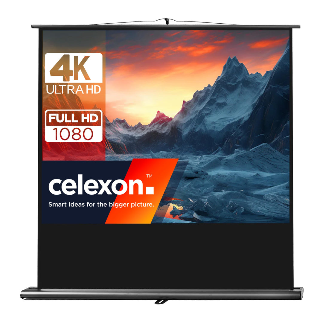 celexon Ultramobil Professional Pull-Up-Leinwand 85" | 180x135 cm 4:3 | transportable 8K, Full-HD Be