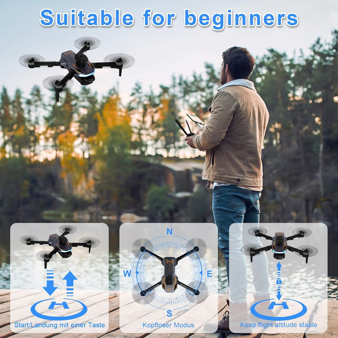 Drohne mit Kamara für 2.4 inch Screen, Drohne mit Kamera 1080P HD für Kinder, WiFi FPV Drone für Anf