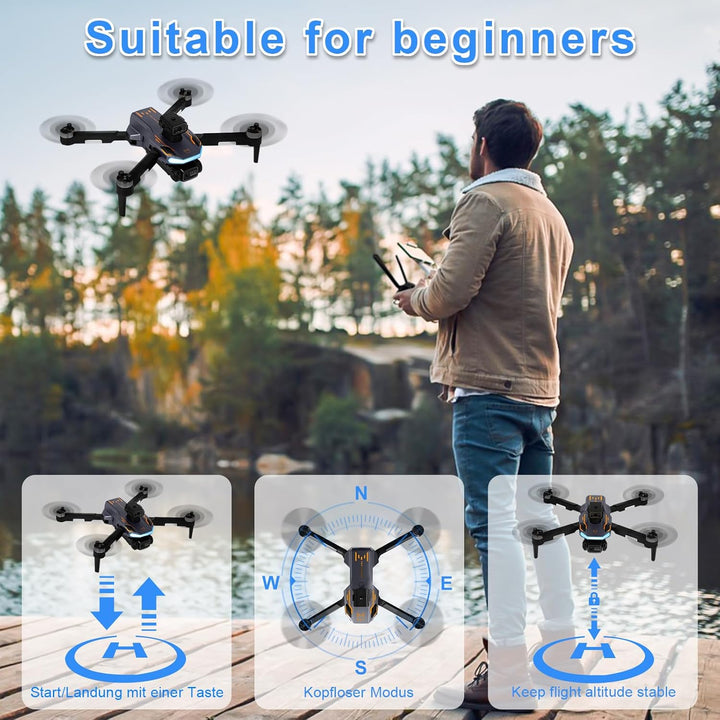 Drohne mit Kamara für 2.4 inch Screen, Drohne mit Kamera 1080P HD für Kinder, WiFi FPV Drone für Anf