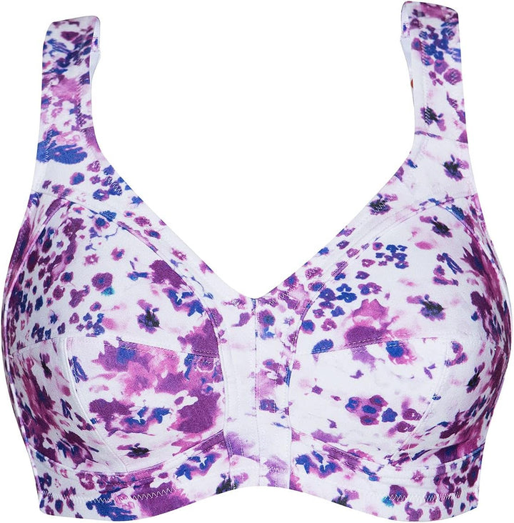 Susa Damen BH mit Stützblenden 80C Purple-white, 80C Purple-white