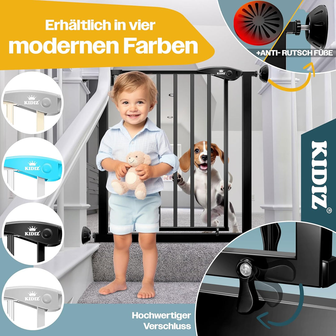 KIDIZ® Türschutzgitter Absperrgitter Treppengitter Kindergitter | Gitter Haustier | ohne Bohren | be