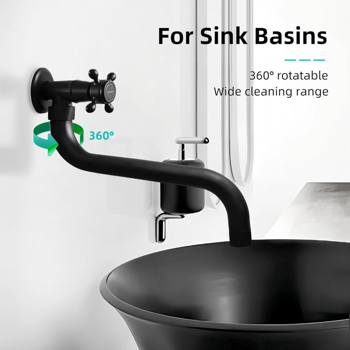 KOPYFANTAP Wasserhahn Wandmontage Kaltwasser, Messing Wand 360°Drehbar Waschtischarmatur, Single Kal