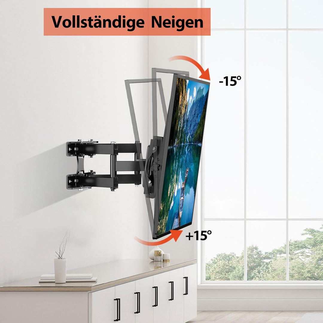 JXMTSPW Wandabstand Fernseher, 26-55 Zoll TV Wandhalterung, Langer Schwenkarm, Neigen, Schwenken, Ro