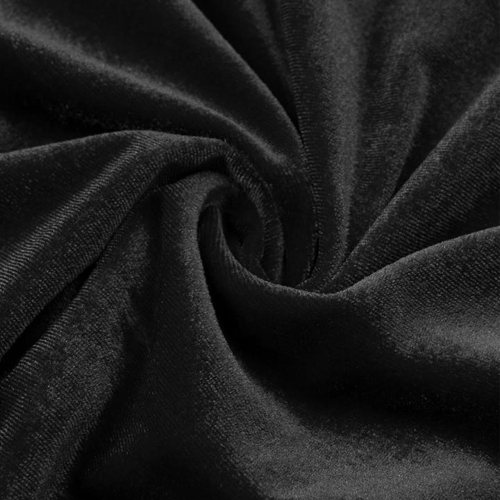 XIVISTO Damen Lange Samtkleid Langarm V-Ausschnitt Bodycon Kleid Elegant Abendkleid Vintage Party Co