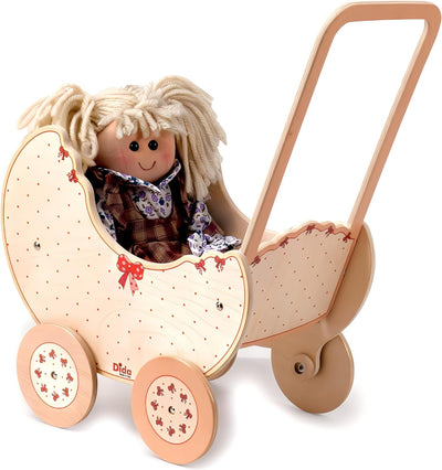 Dida - Der Puppenwagen Aus Holz Dekoration Schleife ist EIN Holzpuppenwagen Zum Schieben Der Puppen