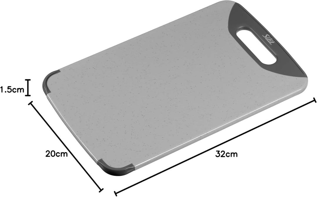Silit Schneidebrett 32 x 20 cm, rechteckig, Kunststoff, praktischer Griff, spülmaschinengeeignet, kl