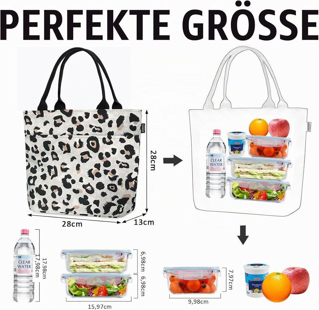 Kühltasche Klein Leicht Lunch Tasche Isoliertasche zur Arbeit Schule Faltbar Wasserdicht Reissversch
