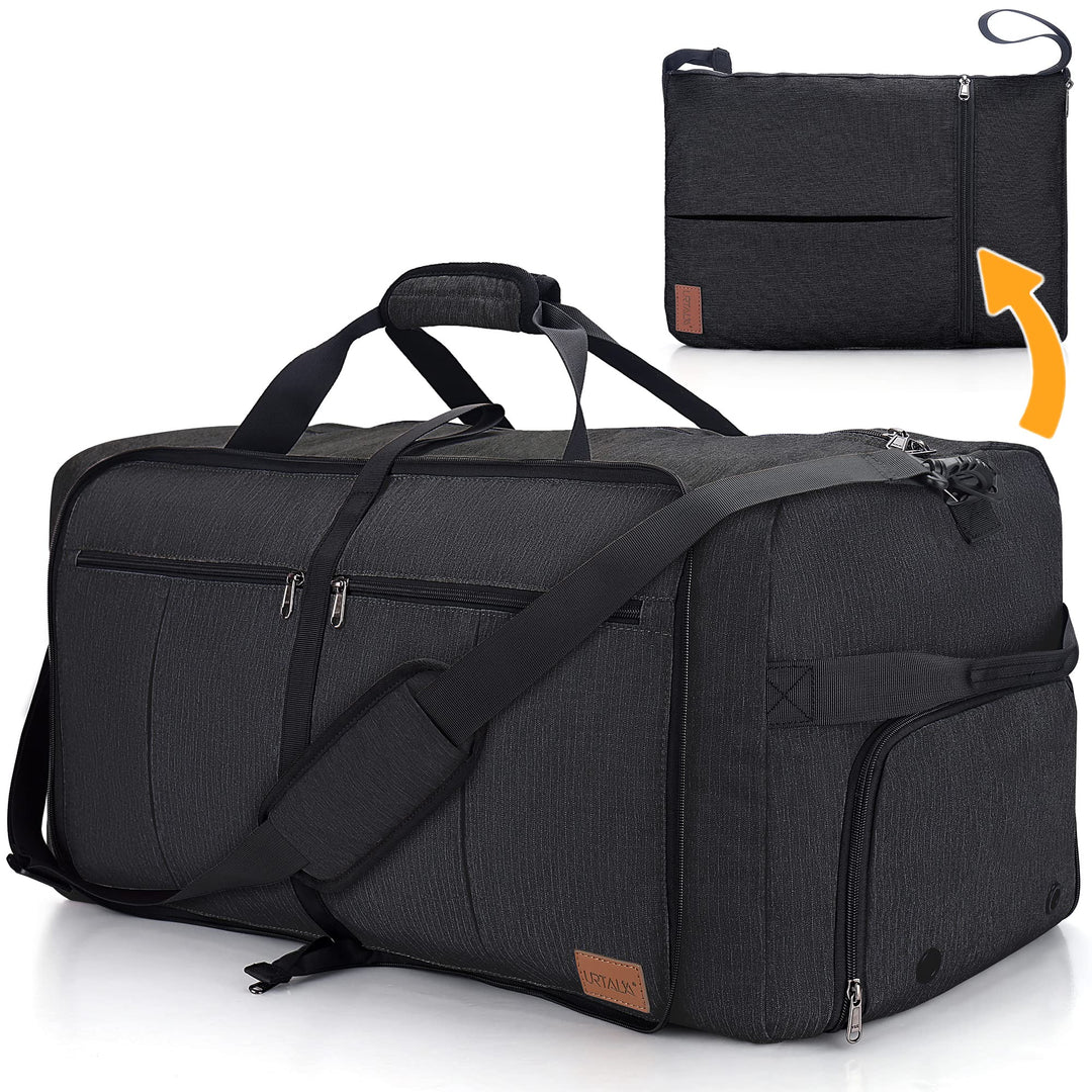 Urtala Faltbare Reisetasche für Herren & Damen, 100L Gross Weekender Übernachtungstasche mit Schuhfa