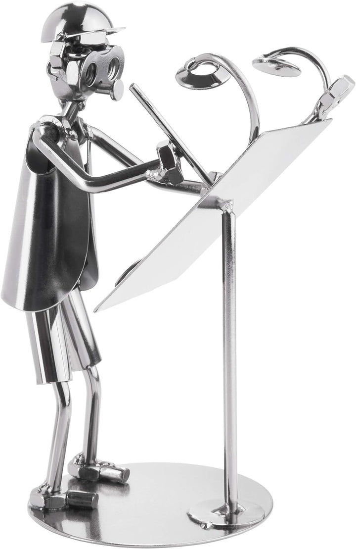 BRUBAKER Schraubenmännchen Architekt - Handarbeit Eisenfigur Metallmännchen Bauplaner - Metallfigur