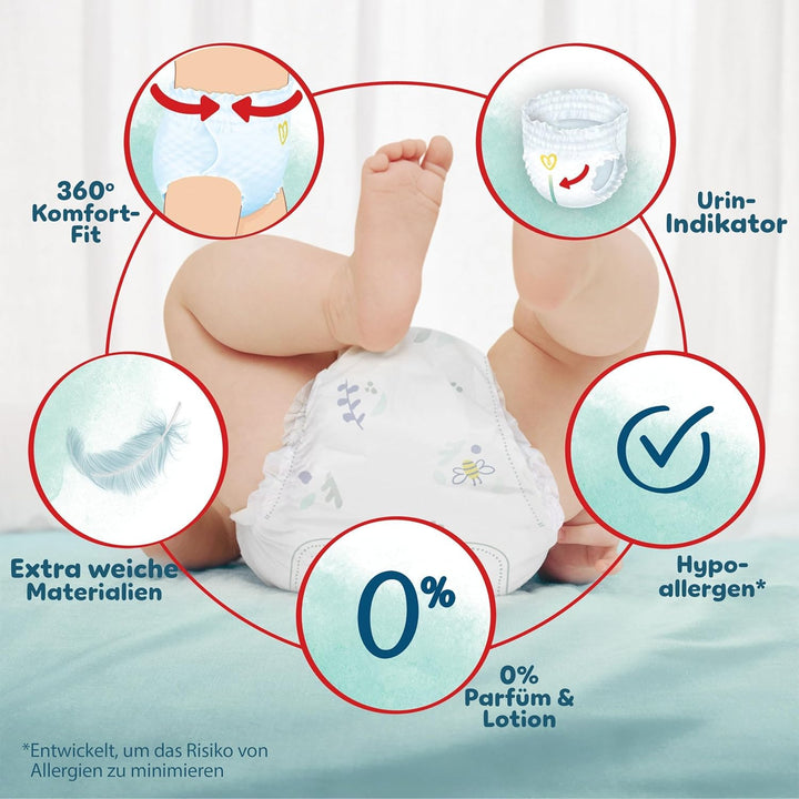 Pampers Harmonie Pants Grösse 5, 144 Windeln, 12kg-17kg, sanfter Hautschutz und 360° Komfort-Fit Grö