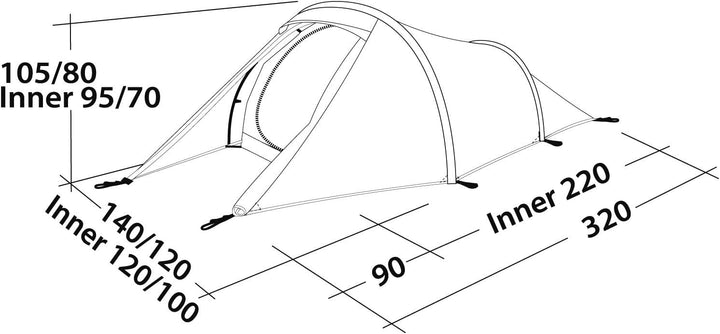 Robens Arch 2 Blue Zelt, Unisex, Erwachsene, Mehrfarbig, Einheitsgrösse