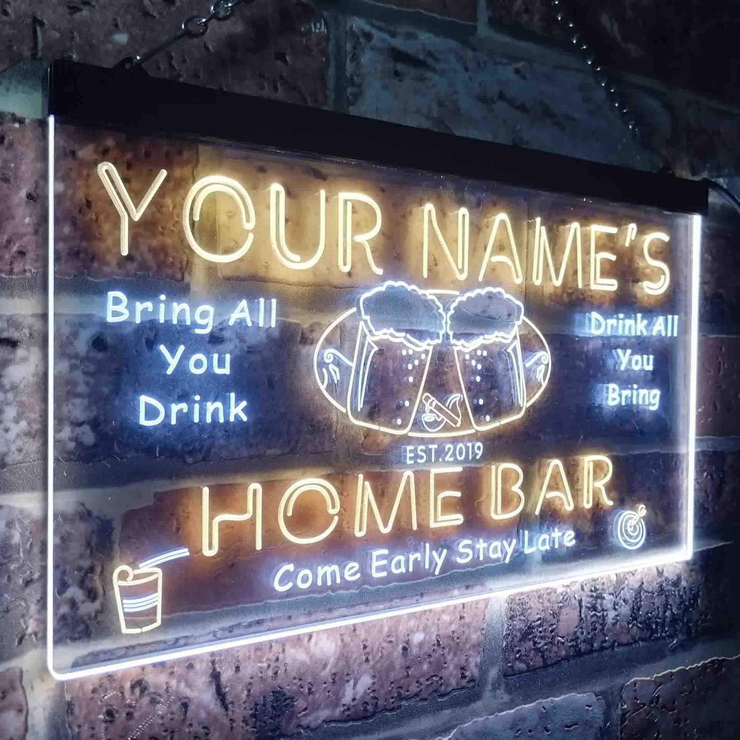Personalized Your Name Est Year Theme Home Bar Beer Dual Color LED Barlicht Neonlicht Lichtwerbung N