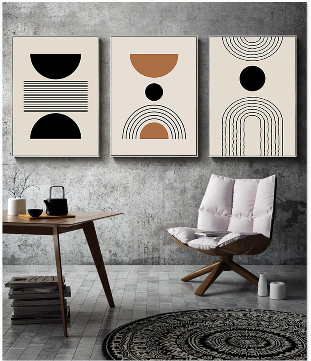 PYNVDD Leinwandposter, Moderne Minimalistische Abstrakte Wandkunst, Böhmisches Posterset Geometrisch