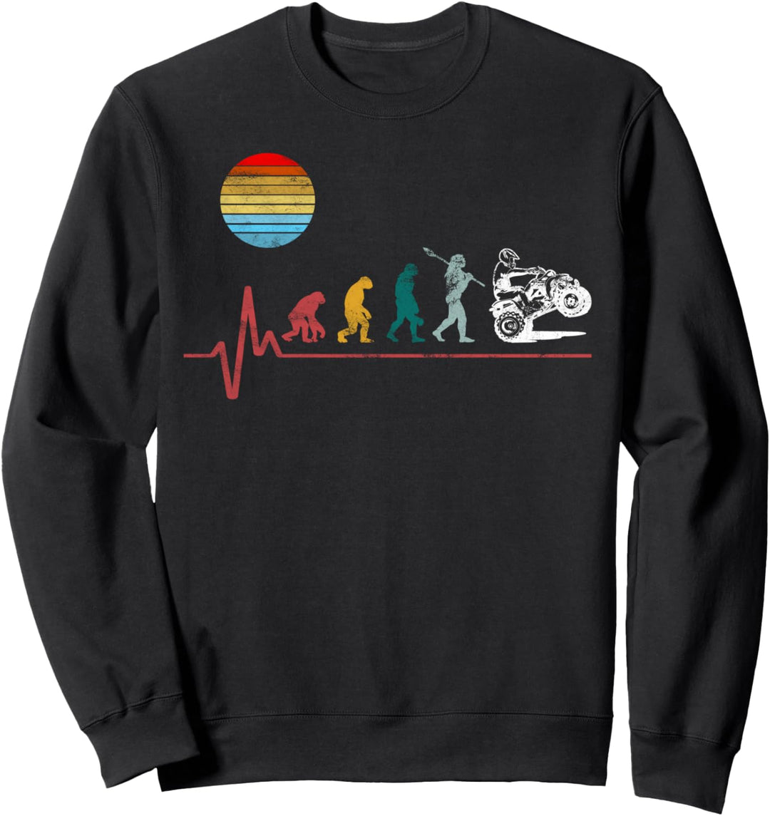 Retro Vintage Quad Evolution Herzschlag Motorrad Biker Puls Sweatshirt