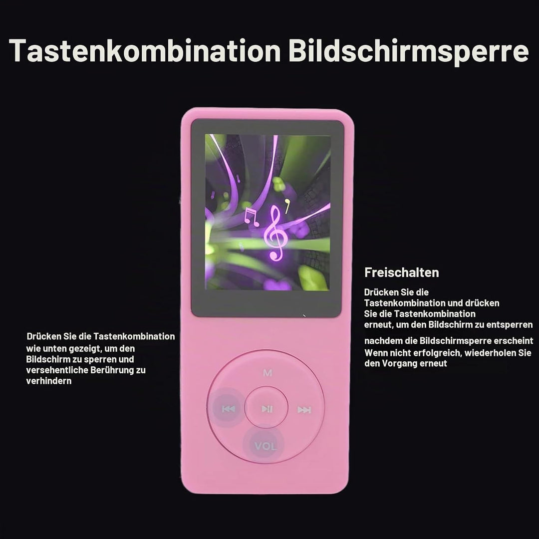 8 GB MP3 MP4 Player, Tragbarer Musik Player mit 1,8 Zoll TFT HD Bildschirm, Sportmusik Player mit Ko