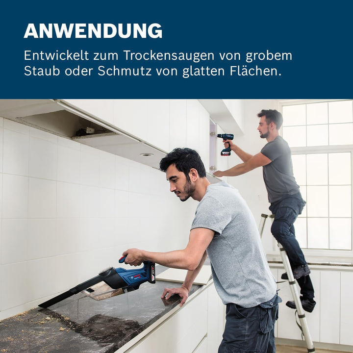 Bosch Professional 18V System Akku Handstaubsauger GAS 18V-1 (ohne Akkus und Ladegerät, mit Absaugro