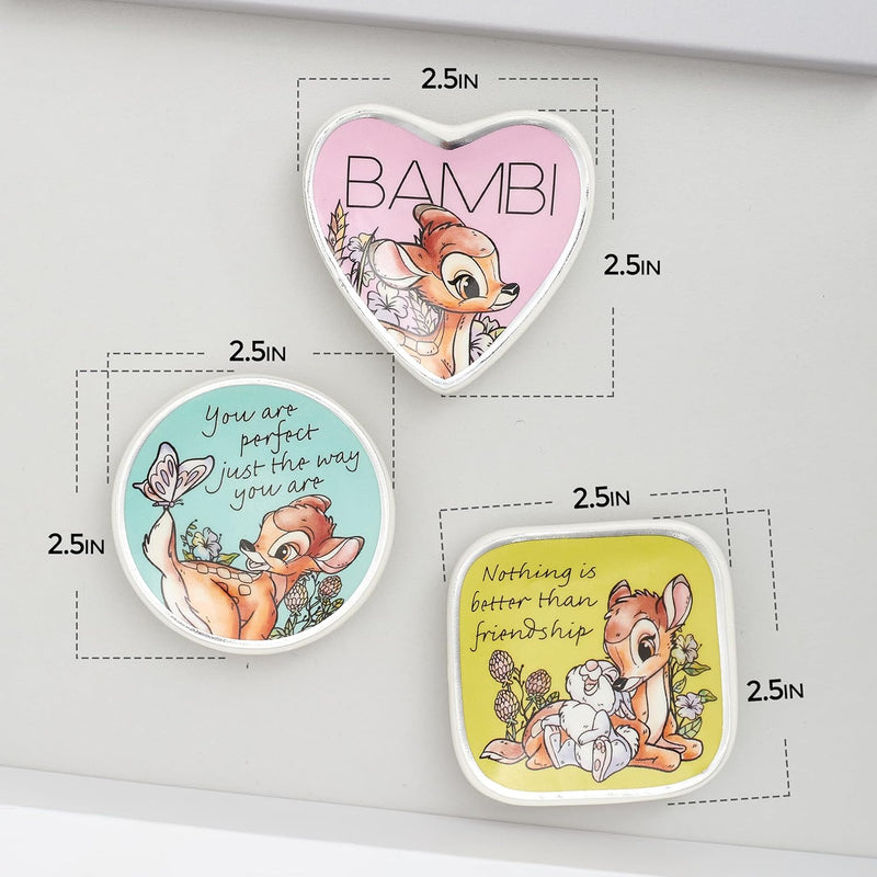 Disney Bambi Trinket Tray Gift Set, 3 Piece Jewelry Dish Ring Holder