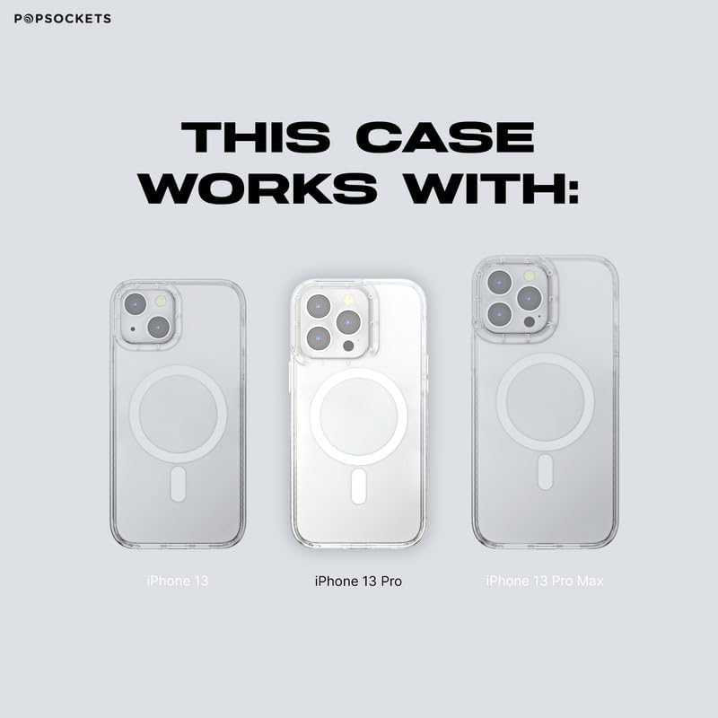 PopSockets: PopCase Hülle für iPhone 13 Pro mit Abnehmbarem PopGrip Slide Sockel und Griff mit Austa